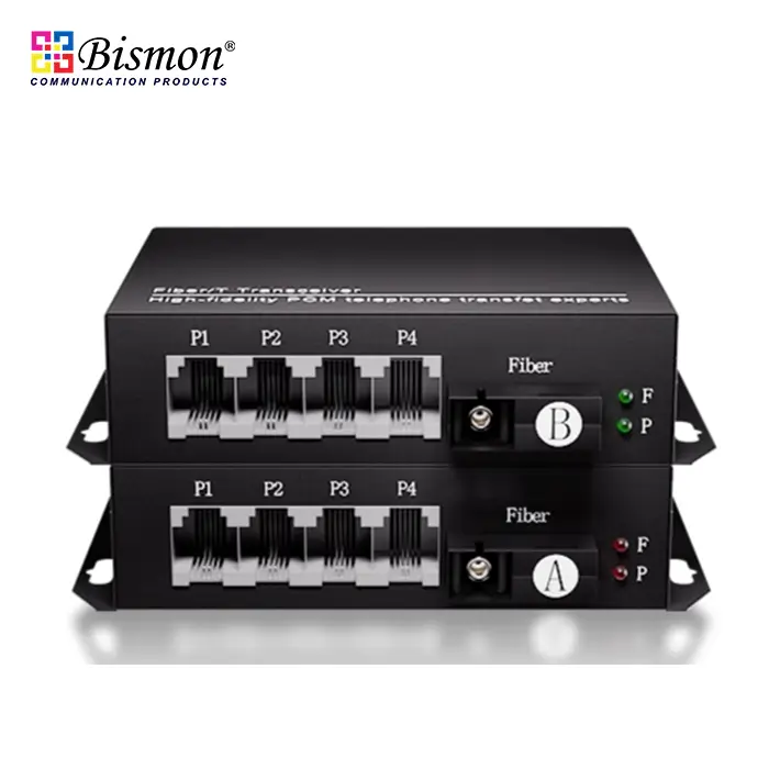 4-Ch-Telephone-Multiplexer-Fiber-optic-Single-mode-20km